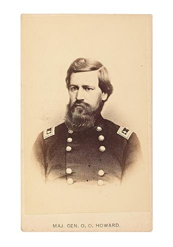 (MILITARY--CIVIL WAR--PHOTOGRAPHY.) HOWARD, GENERAL OLIVER O. Carte-de-visite, photograph [with] a card of the same size.